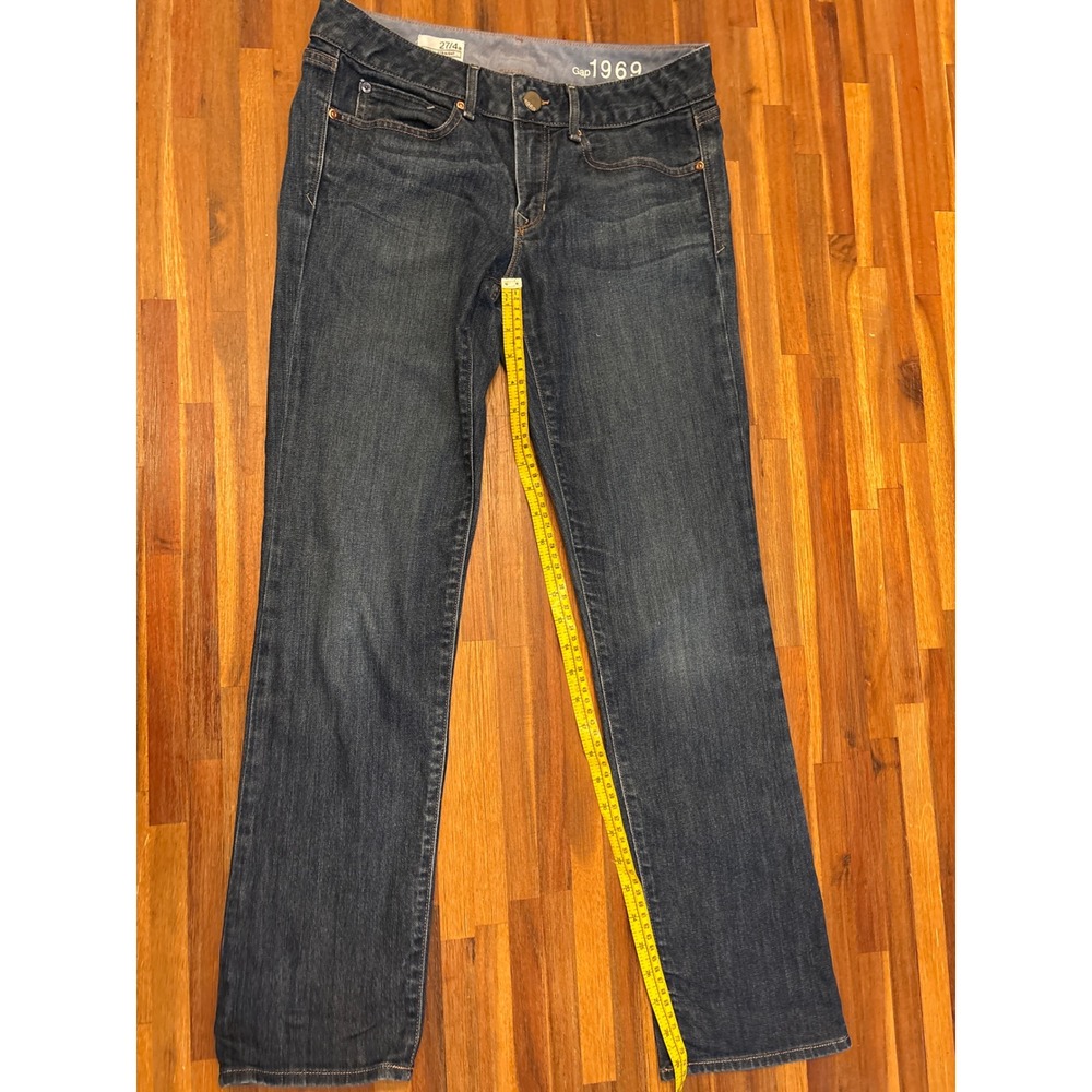 Gap Real Straight Jeans Womens 27/4 Dark Wash Excellent 1969 Denim